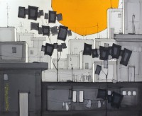 Salman Farooqi, 30 x 36 Inch, Acrylic on Canvas, Cityscape Painting, AC-SF-250